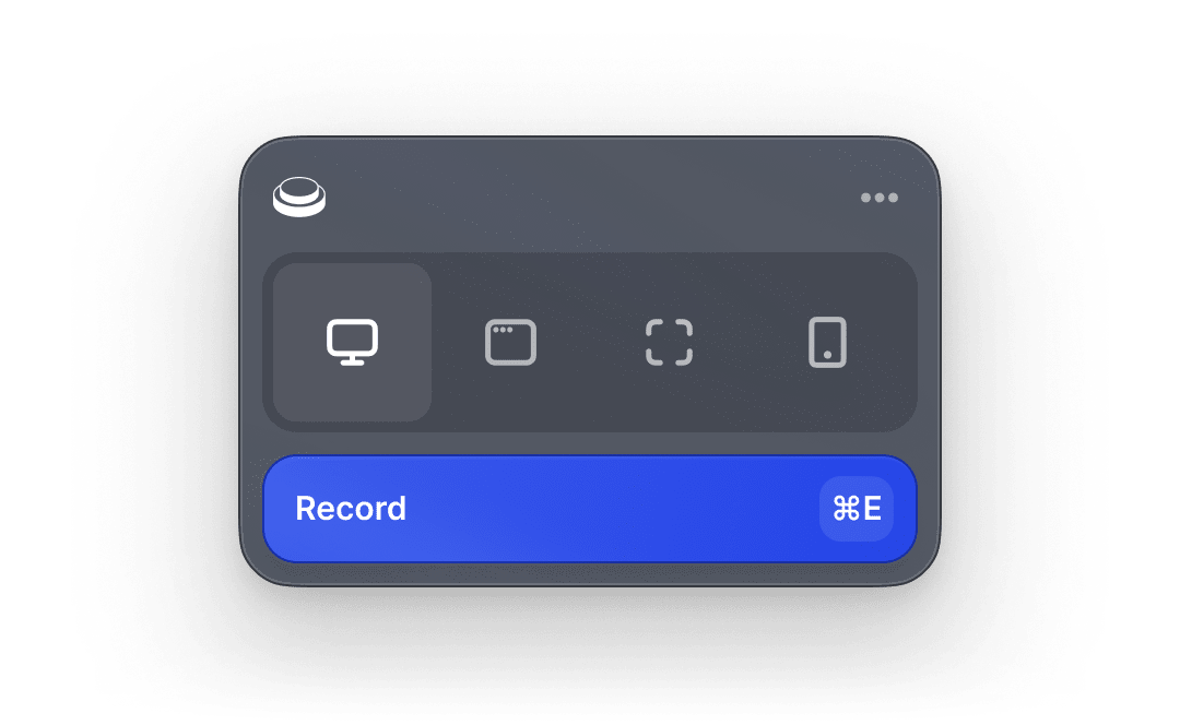 Arcade screen recorder interface showing capture mode options