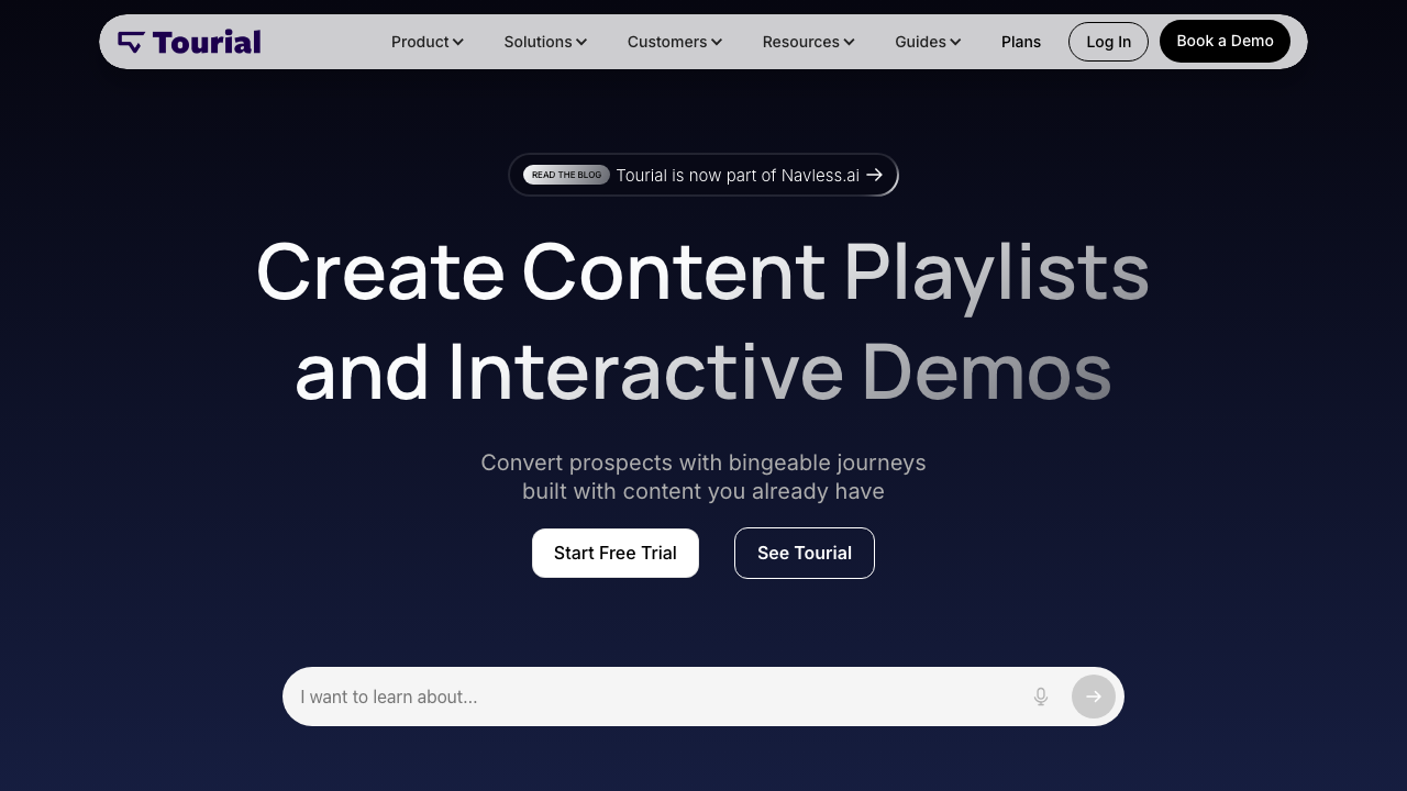 Best Tourial alternative for product demo platforms in 2026
