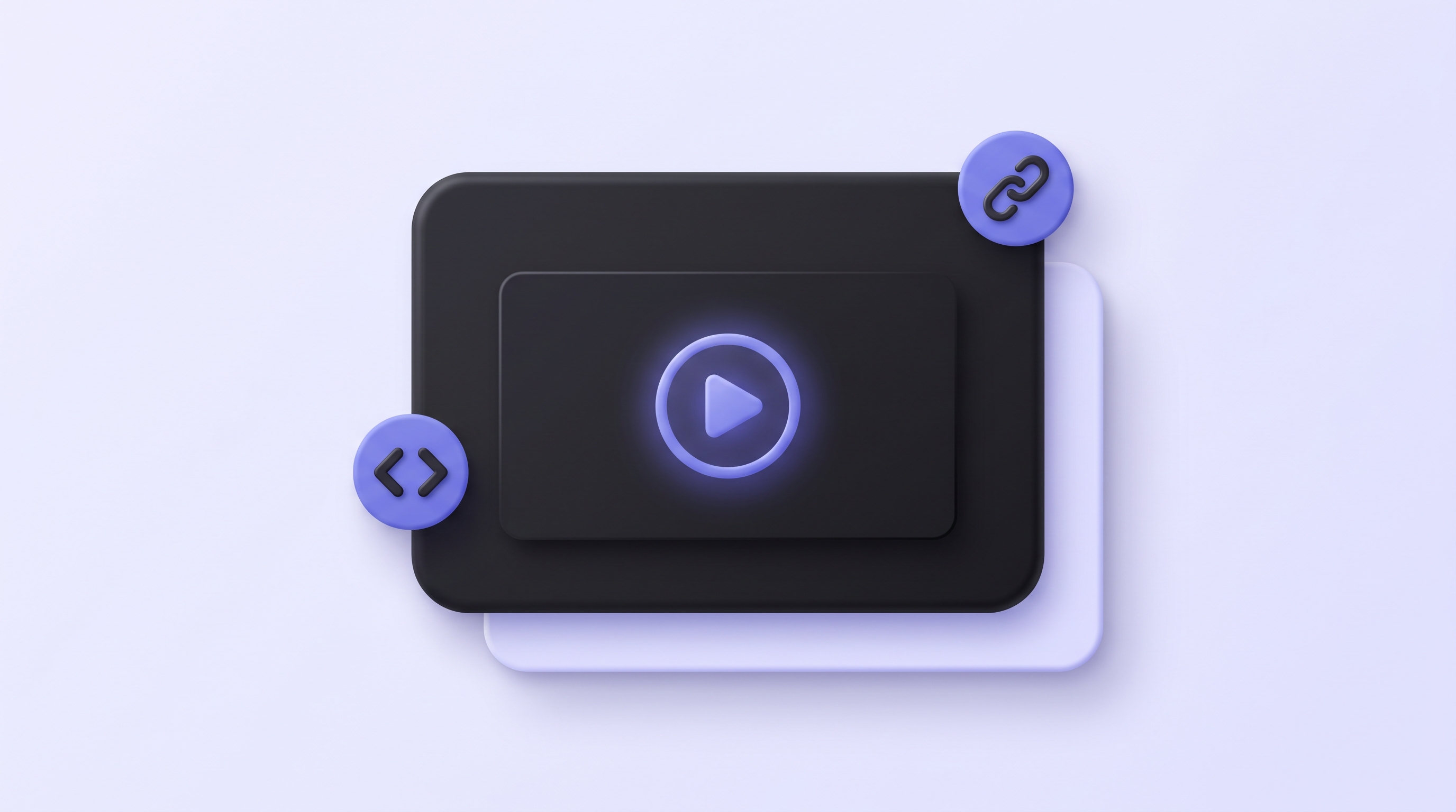 A QBR slide with an embedded video and a share button, ready to drop into a deck
