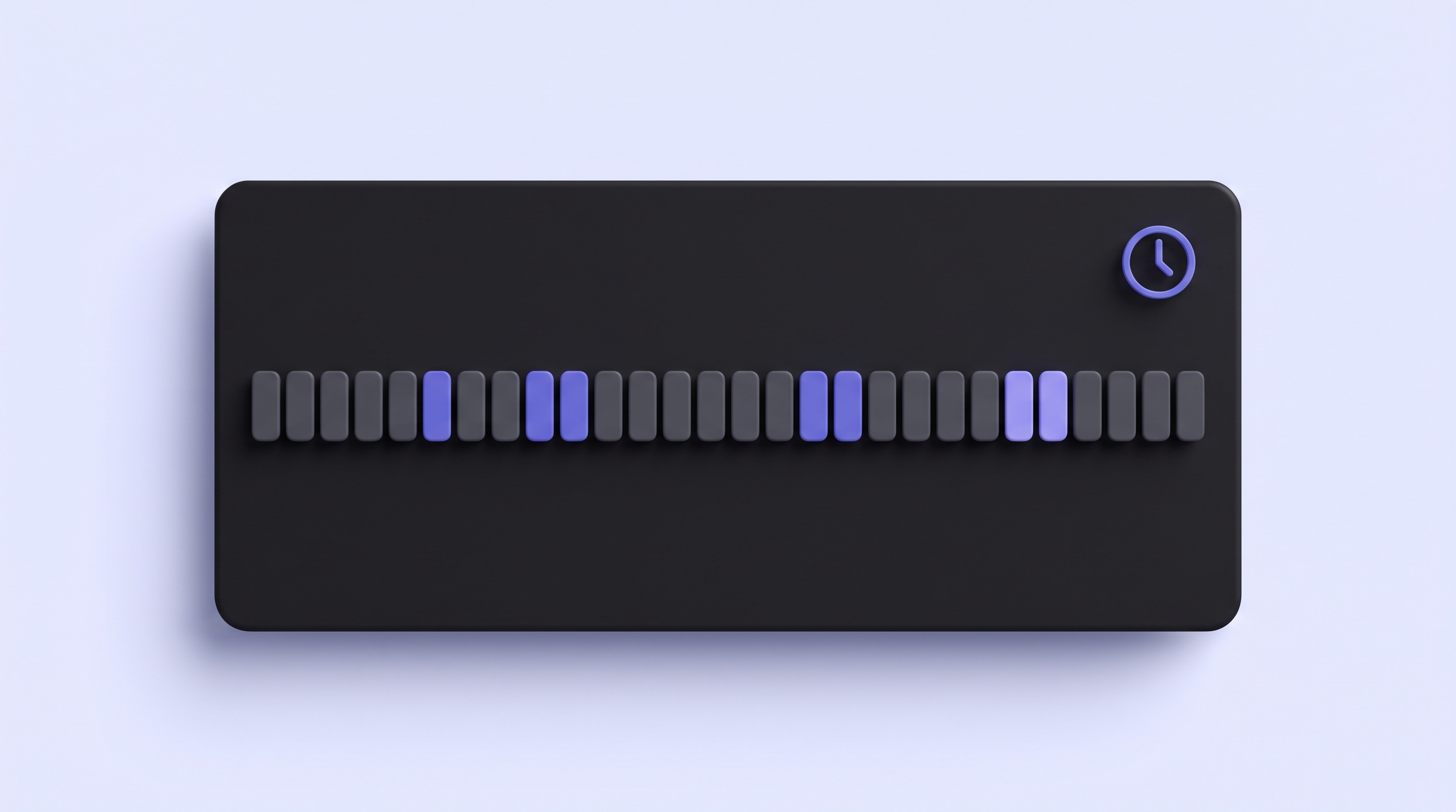 A long timeline of empty course-module blocks showing weeks of build time