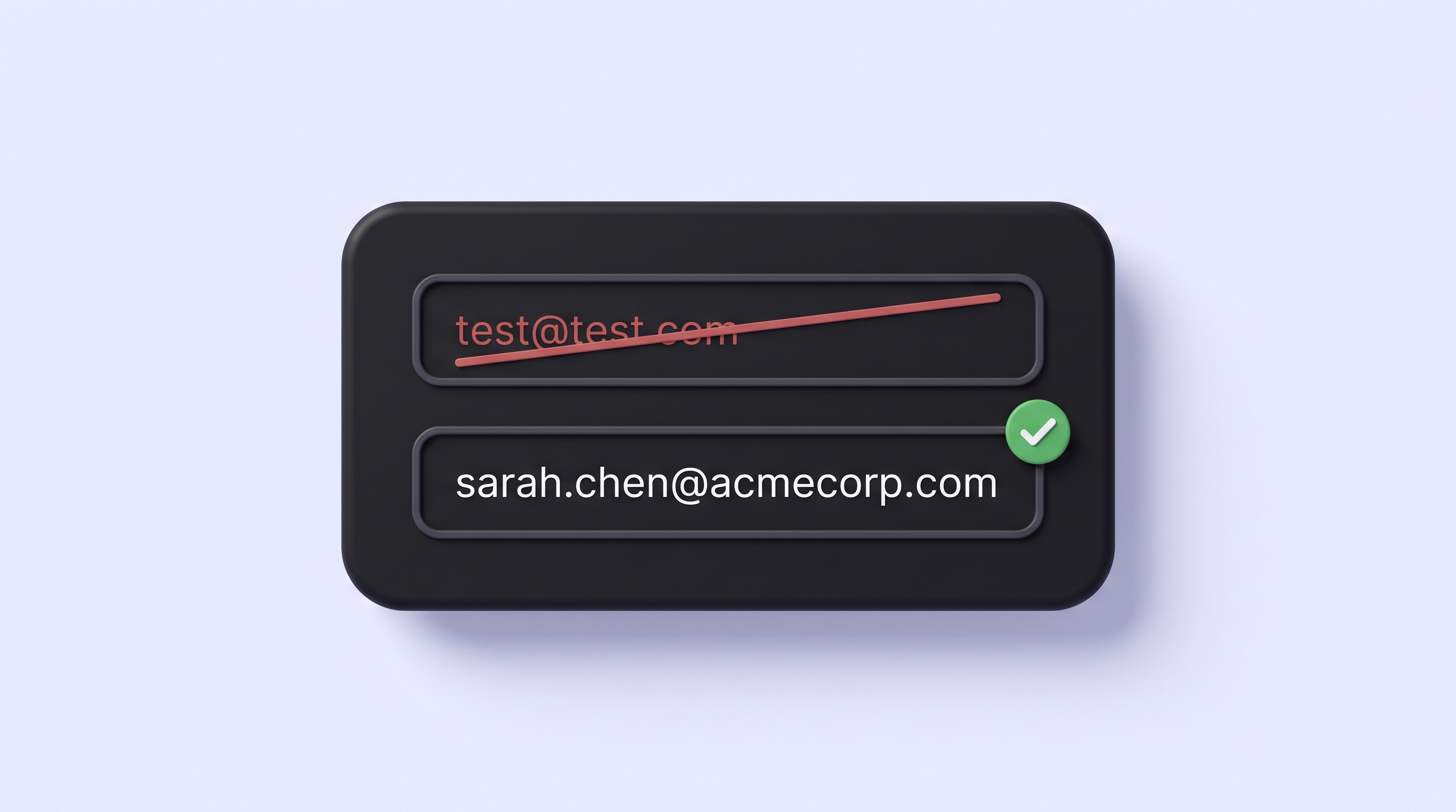 A form being filled with realistic business data instead of test placeholder values