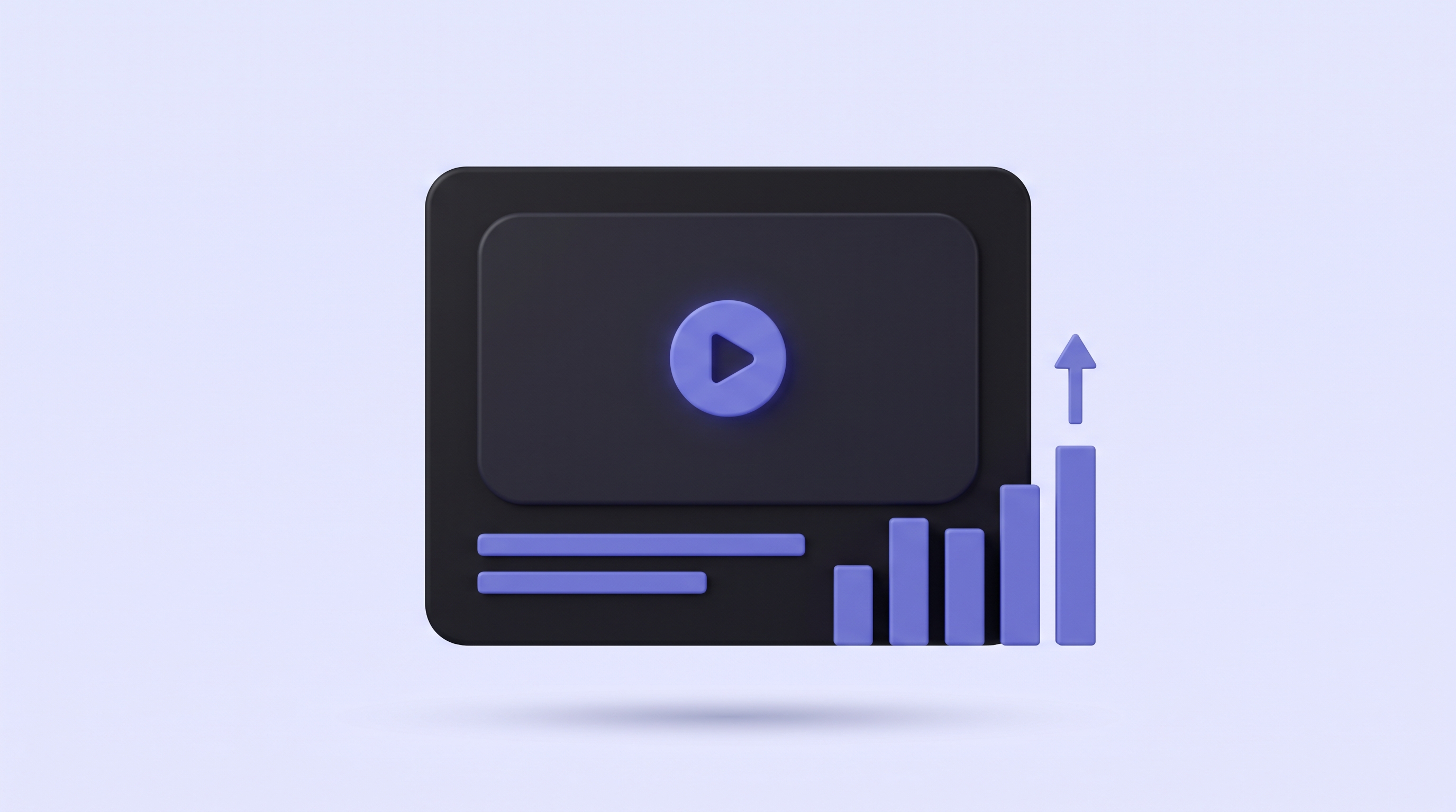 A landing page with an embedded demo video hero and a rising conversion chart