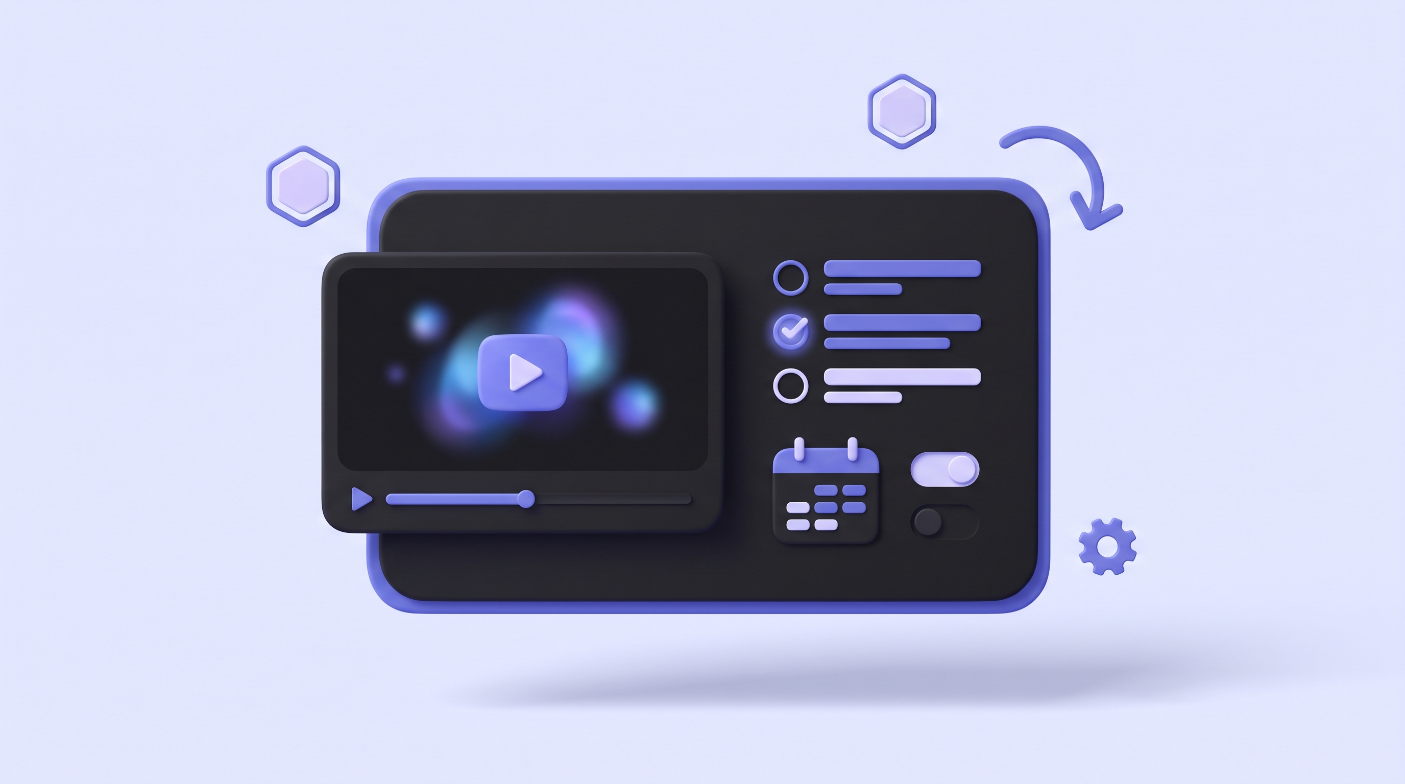 In-app welcome video widget playing beside a getting-started checklist