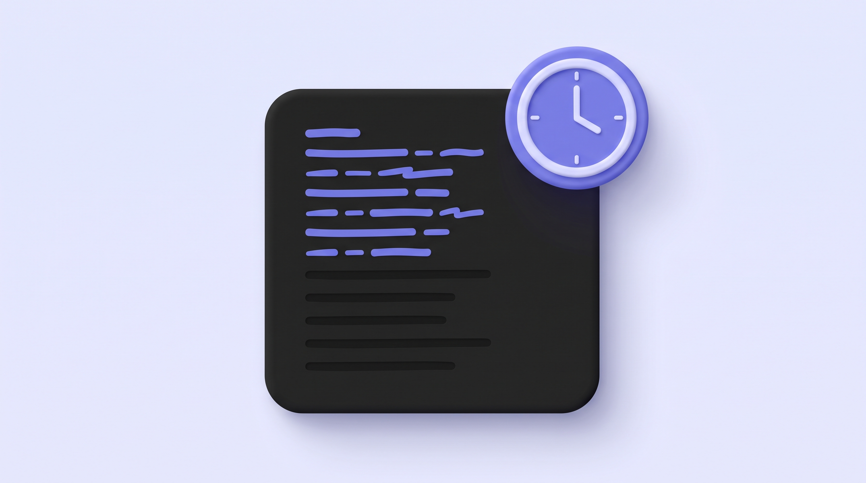 A release-notes document being written by hand while the clock runs